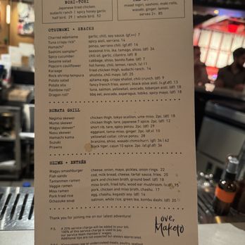 Love Makoto - Izakaya Menu - Japanese Near Me - Washington, DC, District of Columbia