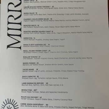 Mirra - Menu - Mexican Near Me - Chicago, Illinois