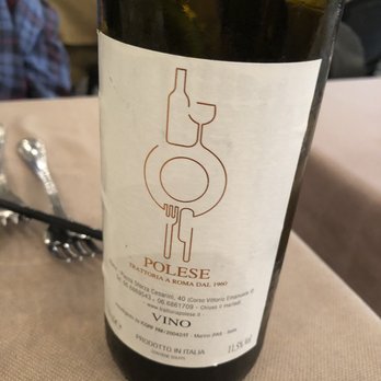Antica Trattoria Polese - House White Wine - Mediterranean Near Me - Rome, RM Antica Trattoria Polese - House White Wine - Mediterranean Near Me - Rome, RM