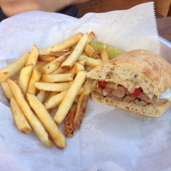CJ Finz - Prime rib sandwich. The red peppers on it are DELICIOUS and the whole thing is epic - Seafood Near Me - Manassas, Virginia CJ Finz - Prime rib sandwich. The red peppers on it are DELICIOUS and the whole thing is epic - Seafood Near Me - Manassas, Virginia
