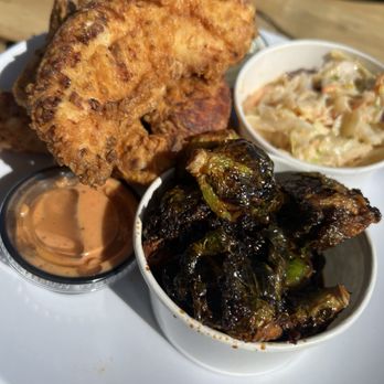 The Print Shop - Chicken tenders (jumbo sized and juicy) pineapple slaw and chorizo brussel sprouts. All was top notch. - Beer Bar Near Me - Smyrna, Tennessee The Print Shop - Chicken tenders (jumbo sized and juicy) pineapple slaw and chorizo brussel sprouts. All was top notch. - Beer Bar Near Me - Smyrna, Tennessee