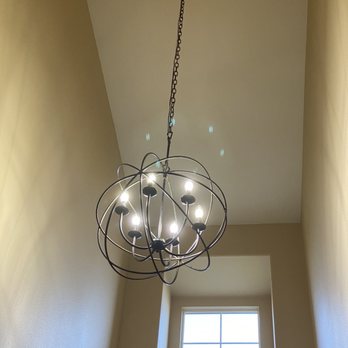 Simple Pro Handyman - Chandelier in high foyer - Handyman Near Me Simple Pro Handyman - Chandelier in high foyer - Handyman Near Me