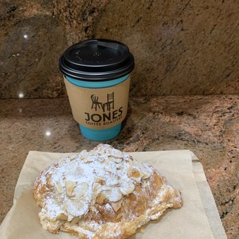 Jones Coffee Roasters - Almond croissant and an amazing tasting espresso drink that I don't remember what the name of it was.. - Coffee Roasteries Near Me - Burbank, California Jones Coffee Roasters - Almond croissant and an amazing tasting espresso drink that I don't remember what the name of it was.. - Coffee Roasteries Near Me - Burbank, California