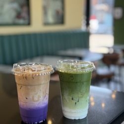 Mezaj Coffee - Interstellar latte and vanilla matcha latte
