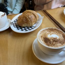 Chai latte, croissant, Hot Chocolate Chai latte, croissant, Hot Chocolate