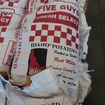 Five Guys - Bags of potatoes for the frys - Burgers Near Me - Norwood, Ohio Five Guys - Bags of potatoes for the frys - Burgers Near Me - Norwood, Ohio