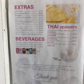 Chaba Thai Kitchen - Part of the menu - Thai Near Me - San Diego, California