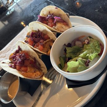 Tipsy Beans Cafe - Shrimp tacos...and side salad. Fantastic - Bars Near Me - Williamsburg, Virginia Tipsy Beans Cafe - Shrimp tacos...and side salad. Fantastic - Bars Near Me - Williamsburg, Virginia