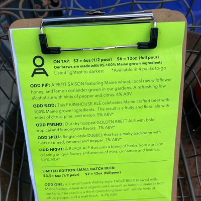 Menu photo 2 Odd Alewives Waldoboro, ME