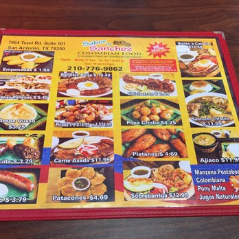 Sabor de Sanchez - Menu - Colombian Near Me - San Antonio, Texas Sabor de Sanchez - Menu - Colombian Near Me - San Antonio, Texas