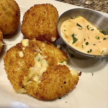 BJ's Restaurant & Brewhouse - Fried Couscous Mac & Cheese Balls - Pizza Near Me - Hillsboro, Oregon BJ's Restaurant & Brewhouse - Fried Couscous Mac & Cheese Balls - Pizza Near Me - Hillsboro, Oregon