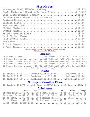Menu photo 6 D & D Drive In Larose, LA
