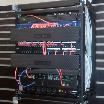 Class5 Technologies - Swing rack installed to support new network wiring, Server, Network Router, POE Switch, and Toshiba IP phone system in our new office - 2012 - Telecommunications Near Me - Vancouver, Washington