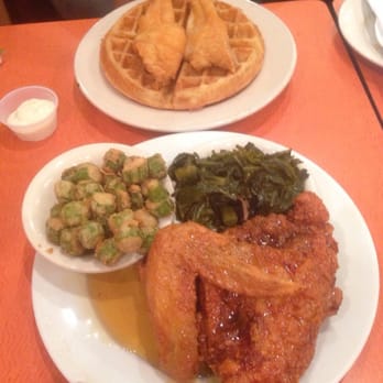 Amy Ruth's - This is called the Reggie Harris which is honey dipped fried chicken with a side of fried okra and collard greens. - Southern Near Me - New York, New York Amy Ruth's - This is called the Reggie Harris which is honey dipped fried chicken with a side of fried okra and collard greens. - Southern Near Me - New York, New York