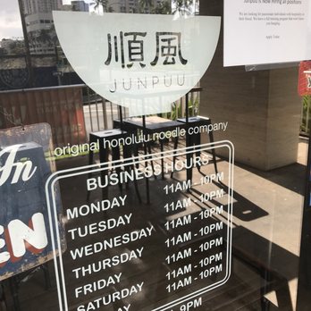 Junpuu - Hours of operation! - Ramen Near Me - Honolulu, Hawaii Junpuu - Hours of operation! - Ramen Near Me - Honolulu, Hawaii