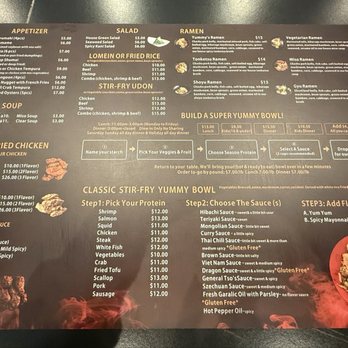 Yummy Bowl - Menu - Mongolian Near Me - Canton, Ohio Yummy Bowl - Menu - Mongolian Near Me - Canton, Ohio