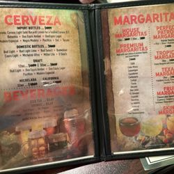 Cilantro's Mexican Bar & Grill - Drink menu
