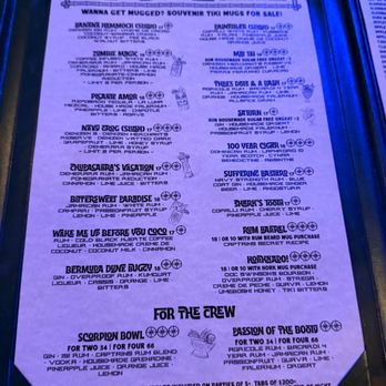 Broken Compass Tiki - Cocktail menu - New American Near Me - Burbank, California