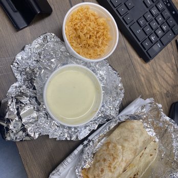 Lil Kiko's Taqueria - Breakfast Burrito, rice, cheese dip. - Mexican Near Me - Suwanee, Georgia Lil Kiko's Taqueria - Breakfast Burrito, rice, cheese dip. - Mexican Near Me - Suwanee, Georgia