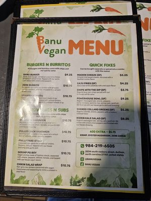 Menu photo 1 Banu Vegan Durham, NC Menu photo 1 Banu Vegan Durham, NC