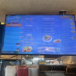 Menu in counter area Menu in counter area