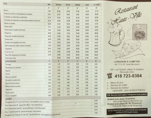 Menu photo 3 Restaurant Haute Ville Rimouski, QC