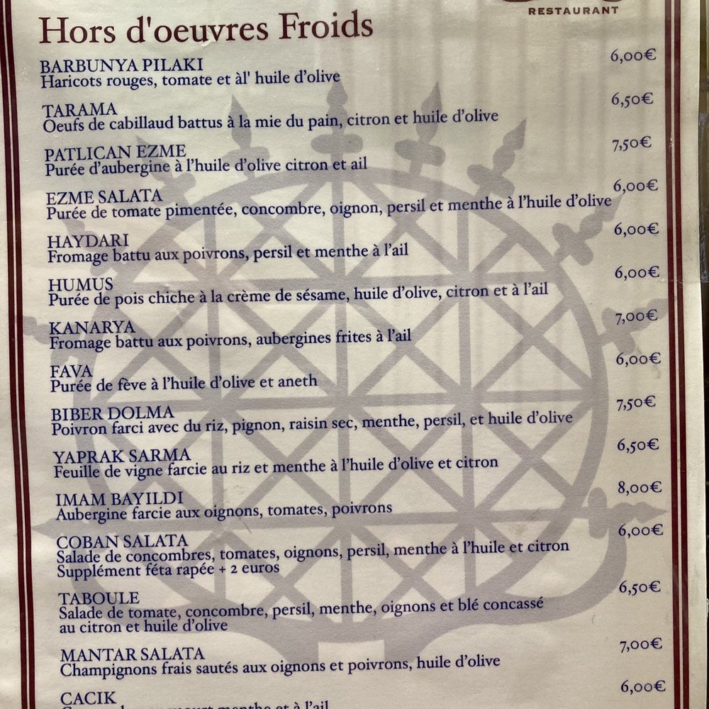 Sizin - Menu hors d'ouvres - Fast Food Near Me - Paris, 75 Sizin - Menu hors d'ouvres - Fast Food Near Me - Paris, 75
