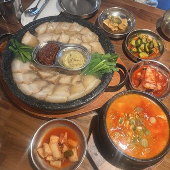 Jin Cook - Spicy Tofu Soup garlic suyuk - Korean Near Me - Buena Park, California
