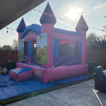 Happy Bounce House - They even could add dinosaur banners to match with our daughter's party theme. - Party Equipment Rentals Near Me