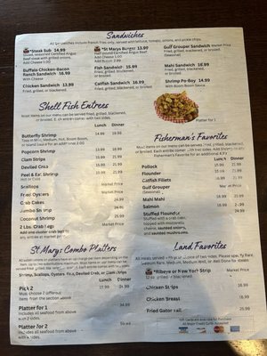 Menu photo 6 St Marys Seafood & More St. Augustine, FL Menu photo 6 St Marys Seafood & More St. Augustine, FL