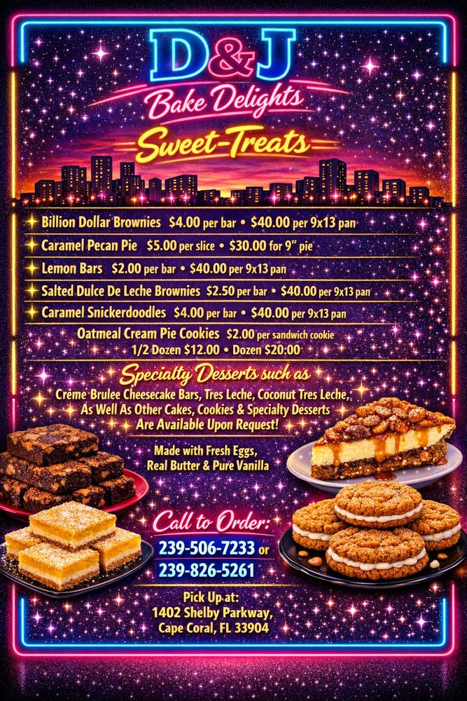D and J Baked Delights Logo