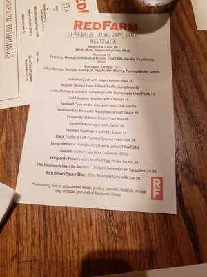 Menu photo 5 Redfarm New York, NY Menu photo 5 Redfarm New York, NY