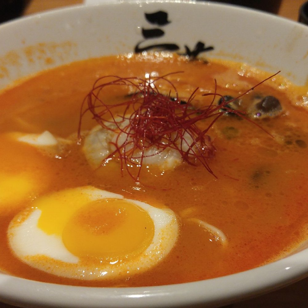 Sansotei Ramen - One precious piece of scallop, yummy tomato broth! - Japanese Near Me - Markham, Ontario Sansotei Ramen - One precious piece of scallop, yummy tomato broth! - Japanese Near Me - Markham, Ontario
