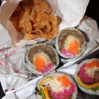 Kim's Kimbap - Spam roll, bulgogi and chips - Korean Near Me - New York, New York