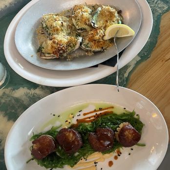 Blue Moon Beach Grill - Oyster rockefeller and scallops - Seafood Near Me - Nags Head, North Carolina