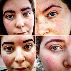 Precise Brows - Top Left is the "precise" tinting at Precise Brows and bottom is Pinky's actual precise tinting.