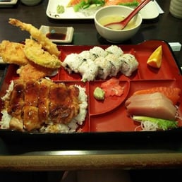 114 – Sashimi Chicken Teriyaki Bento ($10.95) – I order this every time I’m here! It always leaves me feeling really full. It’s a nice varie 114 – Sashimi Chicken Teriyaki Bento ($10.95) – I order this every time I’m here! It always leaves me feeling really full. It’s a nice varie