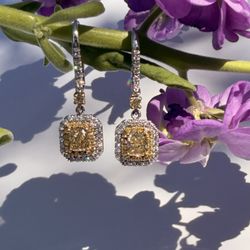 Yellow Diamond Earrings