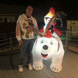 D&M’s Tiki Bar and Crab Deck - That's me hanging out with a polar bear on the front porch