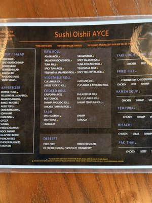Menu photo 2 Sushi Oishii AYCE Herndon, VA Menu photo 2 Sushi Oishii AYCE Herndon, VA