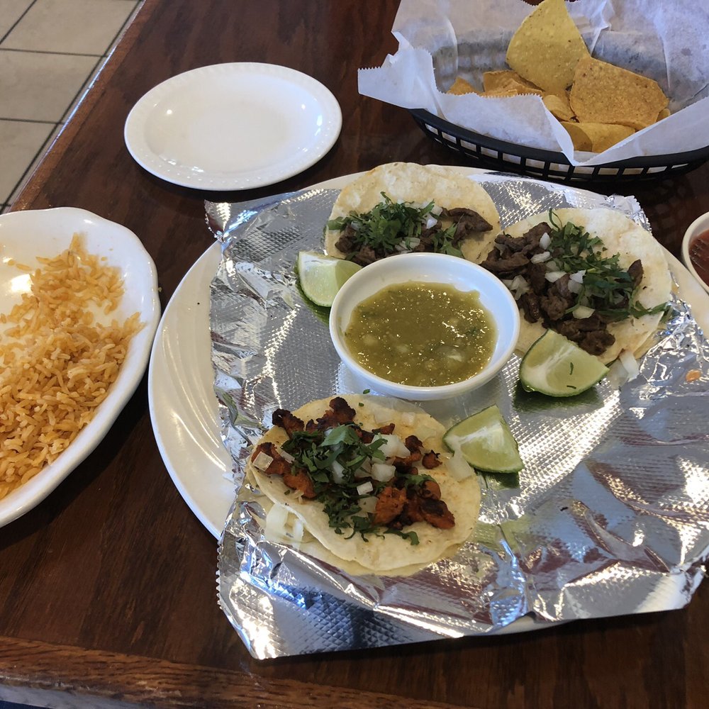 Street tacos ( 1/2 finished) Al Pastor and Steak