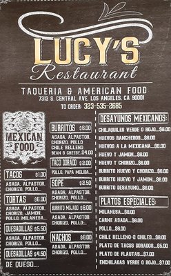 Menu photo 1 Lucy's Restaurant Los Angeles, CA Menu photo 1 Lucy's Restaurant Los Angeles, CA