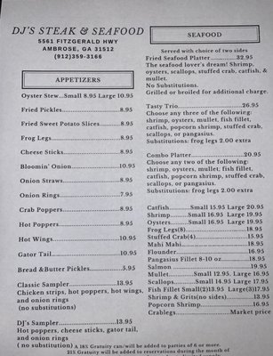 Menu photo 3 Dj's Steak & Seafood Ambrose, GA Menu photo 3 Dj's Steak & Seafood Ambrose, GA