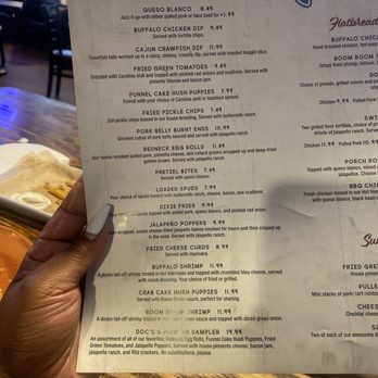 Doc’s Porchside - Menu 5/12/24 - New American Near Me - Augusta, Georgia