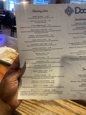 Menu photo 4 Doc’s Porchside Augusta, GA