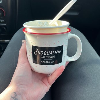 Snoqualmie Ice Cream - Mug with almond poppyseed and salted caramel Ice cream! - Ice Cream & Frozen Yogurt Near Me - Snohomish, Washington Snoqualmie Ice Cream - Mug with almond poppyseed and salted caramel Ice cream! - Ice Cream & Frozen Yogurt Near Me - Snohomish, Washington