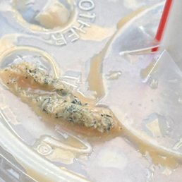 Closer view Dish washing scrub pad material I spit out of my iced coffee Closer view Dish washing scrub pad material I spit out of my iced coffee