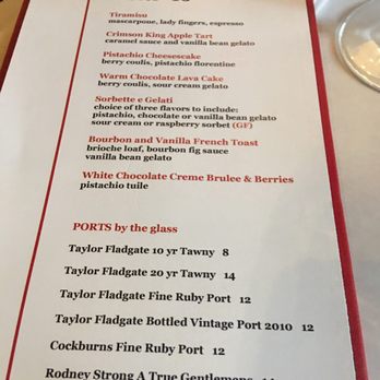 Pinzimini - Dessert Menu - Italian Near Me - Rancho Mirage, California