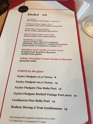 Menu photo 5 Pinzimini Rancho Mirage, CA