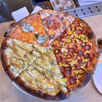 Allday Pizza - 2 pickle slices ($6.50 each), 2 pep & pepp slices ($6 each), 1 sweet sausage slice ($6), and 1 stracciatella slice ($6) - Pizza Near Me - Austin, Texas Allday Pizza - 2 pickle slices ($6.50 each), 2 pep & pepp slices ($6 each), 1 sweet sausage slice ($6), and 1 stracciatella slice ($6) - Pizza Near Me - Austin, Texas